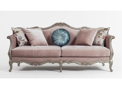 Three-seater sofa 3-seater couches luxury upholstered fabric lilac