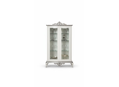 Display Cabinet White Glass Cabinet Design Classic Cabinet Luxury Wood Furniture
