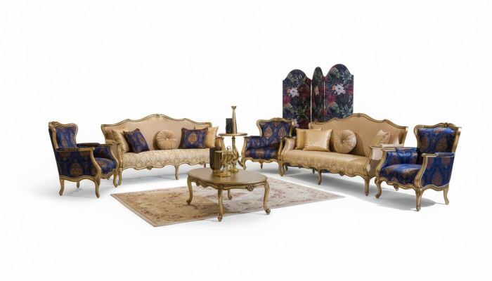 Classic Sofa Suite 3+3+1+1 Seater Luxury Suite Sofa Armchair Set 4-piece