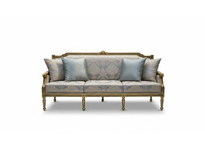Three-seater couch, upholstered sofa, 3-seat luxury sofa, room blue three-seater.