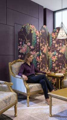 Armchair Single Luxury 1 Seater Upholstered Seat Designer Textile Seat Fabric Art Deco