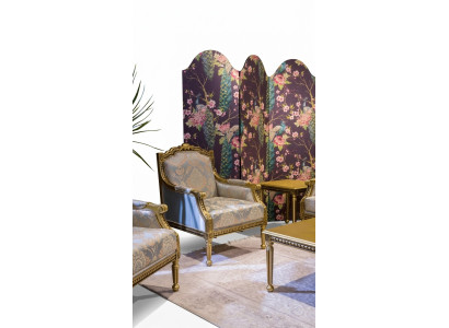 Armchair Single Luxury 1 Seater Upholstered Seat Designer Textile Seat Fabric Art Deco