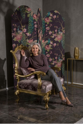 Armchair Single-Seater Luxury 1-Seater Upholstered Seat Baroque Textile Fabric Art Deco
