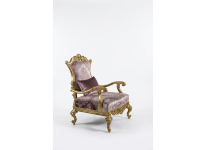 Armchair Single-Seater Luxury 1-Seater Upholstered Seat Baroque Textile Fabric Art Deco
