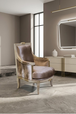 Art Deco armchair, relax, fabric lounge, textile seat, luxury seating, polyester