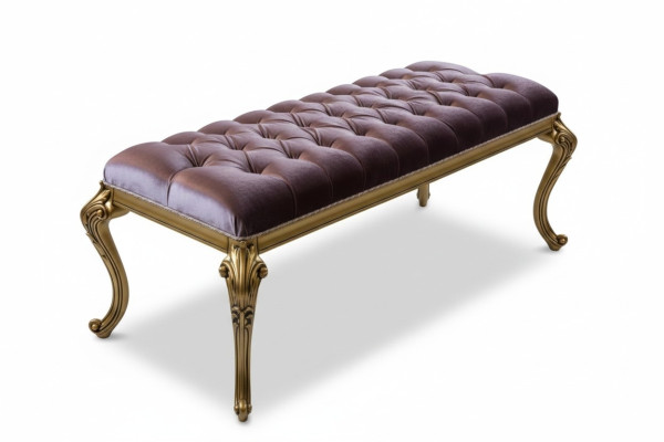 Luxury Ottoman Designer Chesterfield Velvet Stool Upholstered Bench