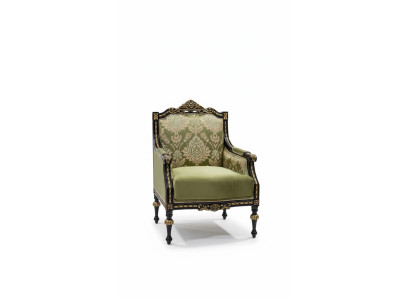 Classic Armchair Relax Fabric Lounge Textile Seat Luxury Chair Baroque Green
