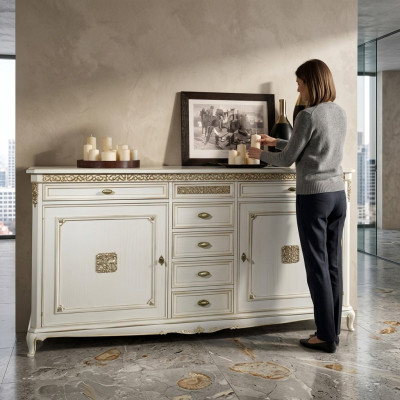 Antique Baroque Style Dresser Dresser Living Room Bedroom Shelf Sideboard New
