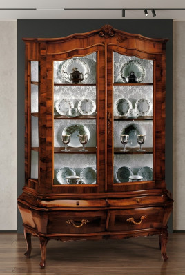 Solid wood sideboard with 2 drawers and glass doors dining room sideboard living room