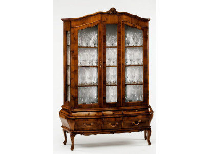Living room sideboard with 3 drawers and glass doors, dining room sideboard, solid wood.