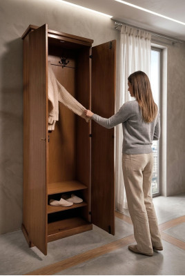 Wardrobe Closet Cabinet Natural Wood Solid Wood Cabinets Hallway Solid Wood