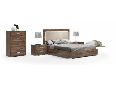 Upholstered hotel room bed king size wooden structure 180x200 bedroom
