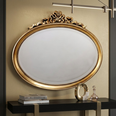 Classic Wooden Oval Wall Mirror Mirror Design Gold Living Room New