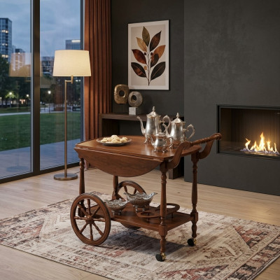 Serving table, table, side table, luxury class, solid wood, antique style, baroque, rococo.
