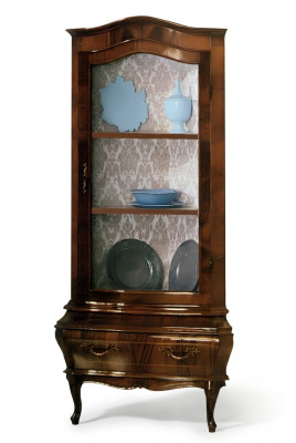 Corner display cabinets, display cabinets, chests of drawers, glass designer cabinet, Rococo.