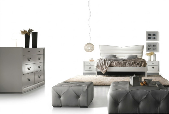 Suit set 4-piece bedroom bed nightstand dresser group double beds luxury