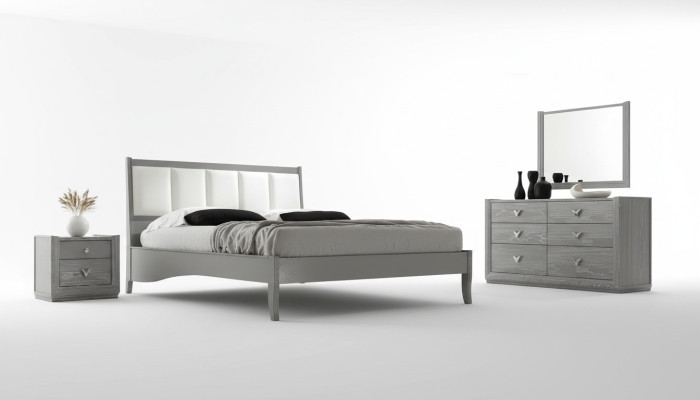 Bedroom Bed Nightstand Beds Wood Group Double Design Suite Set 3-piece.