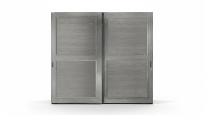 Wardrobe with sliding doors cupboards wood modern furniture furnishing.