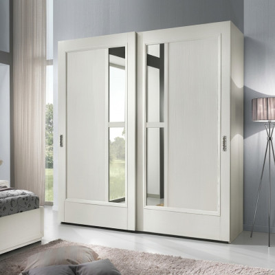Wardrobe sliding doors bedroom closet wall cabinets wood mirror new