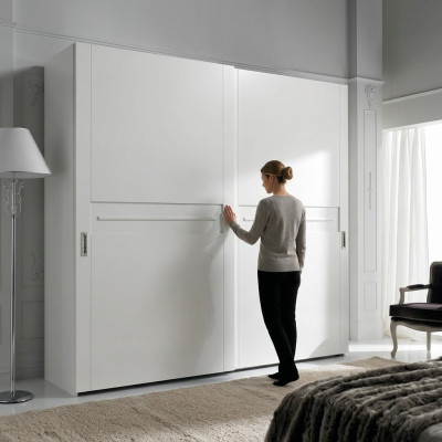 Wardrobe sliding doors bedroom cabinet wall cabinets wood mirror new