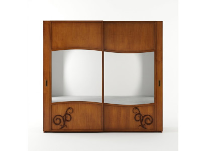 Wardrobe closet with sliding doors bedroom wall cabinets wood mirror
