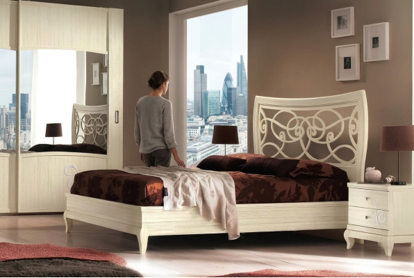 Luxury bed bedside tables double bed frame set 3-piece bedroom