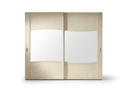 Wardrobe with sliding doors bedroom cabinet wall cabinets white mirror