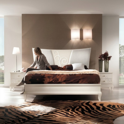 Bedroom bed nightstand double beds set bed frame beds set 3 pcs.
