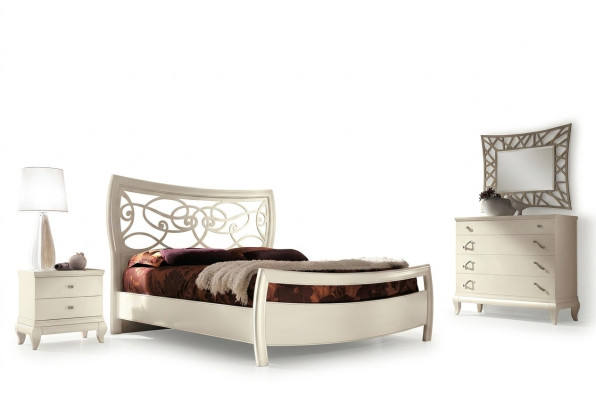 Bedroom bed nightstand dresser mirror set group beds set 5-piece.