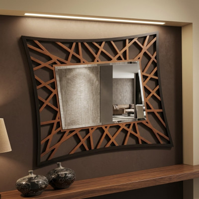 Mirror Wall-Mounted Mirror Wood Modern Wall Mirror Furniture Little Mirror Design 111x89 New
