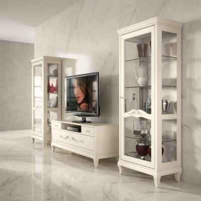 Living room display cabinet RTV display cabinet TV modern wood furniture cabinet style set new 3-piece.