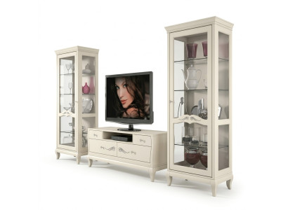 Living room display cabinet RTV display cabinet TV modern wood furniture cabinet style set new 3-piece.