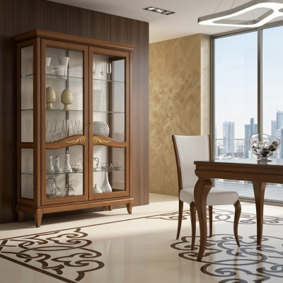 Display luxury showcase display case glass cabinet wood shelf modern cabinets new