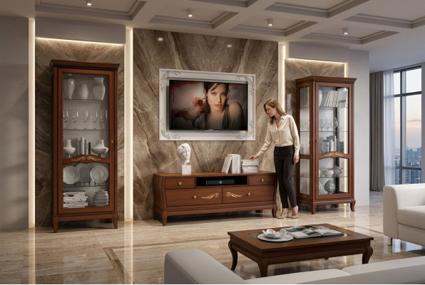 rtv set 3-piece living room display cabinet TV modern wood furniture cabinet style new group