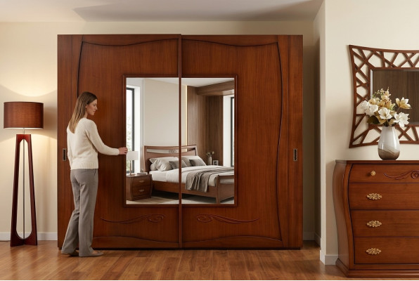 Wardrobe closets clothes cabinet luxury sliding doors design wood modern