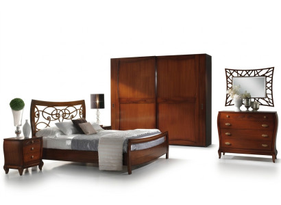 Luxury bedroom set bed nightstand wardrobe dresser mirror new 6-piece set