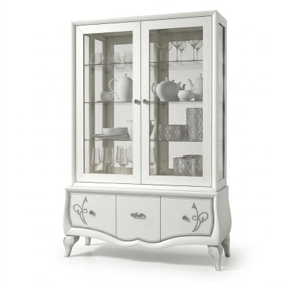 Luxury display cabinet glass case antique style modern wood display cases Italian furniture
