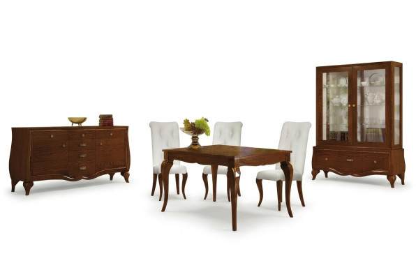 Dining room furniture dining table chair sideboard display cabinet table tables group set 7-piece.