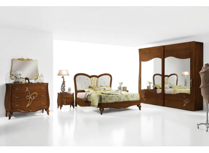 Bedroom Bed Nightstand Wardrobe Dresser Mirror New Luxury Set 6-piece