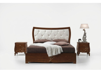 Bed Beds Bed frame Wood Double Bedroom Brown Modern Double bed Furniture