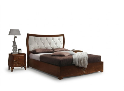 Bedroom bed nightstand bed group wood double design set 3-piece set