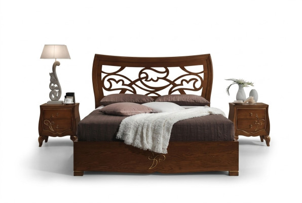 Bedroom Bed Nightstand Beds Set Wood Bed Frame Luxury New Set 3-piece.