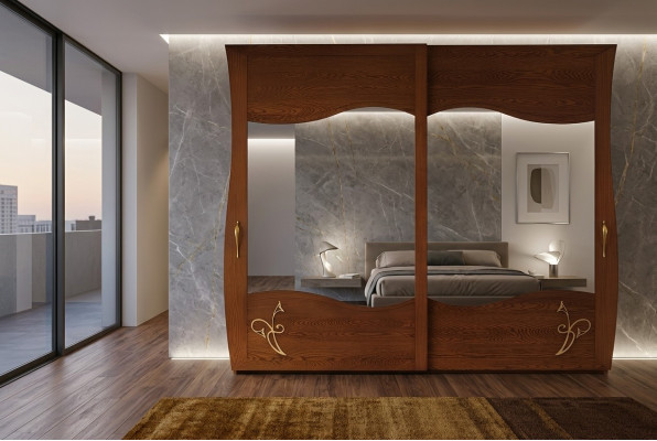 Wardrobe Closet Mirror Wood Furniture Cabinets Wardrobe Wood Italy New