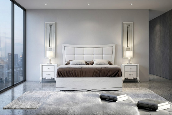 Double bed, beds, bed, upholstery, wood, designer double bed frame, white, bed frames