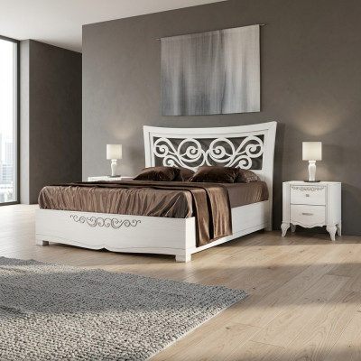 Set of 3-piece bedroom bed nightstand beds double bed wood group set new