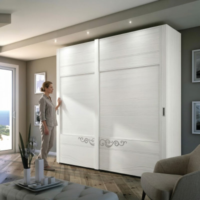 Cabinet Wardrobe Shelf Storage Wardrobe Modern Mirror Wood Design