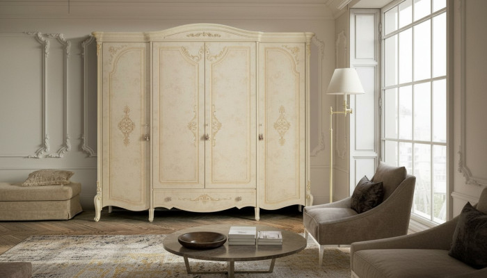 Wardrobe Closet Baroque Style Wood Furniture Classic Bedroom Wardrobes