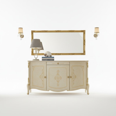 Design furniture style Baroque dresser sideboard wood Italy low sideboard