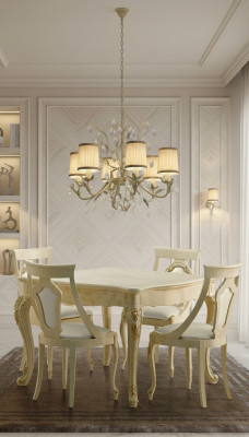 Extendable dining table classic design table Italian furniture wood dining