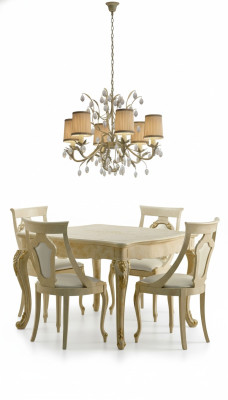 Extendable dining table classic design table Italian furniture wood dining